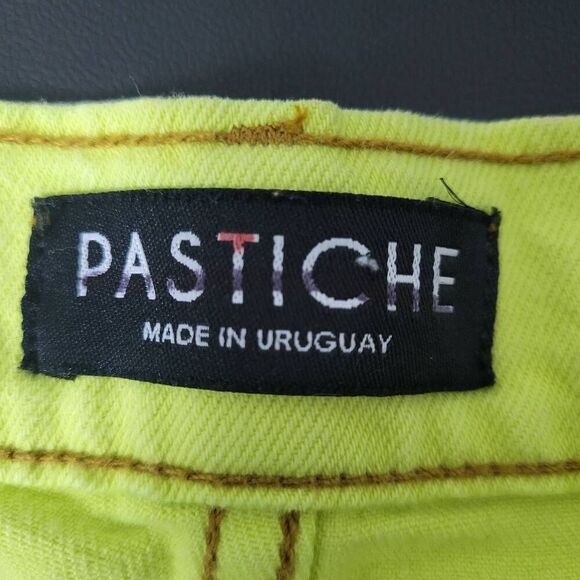 Pastiche Womens Western High Rise Straight Leg Jeans Size 31 Neon Green Retro - Picture 4 of 8